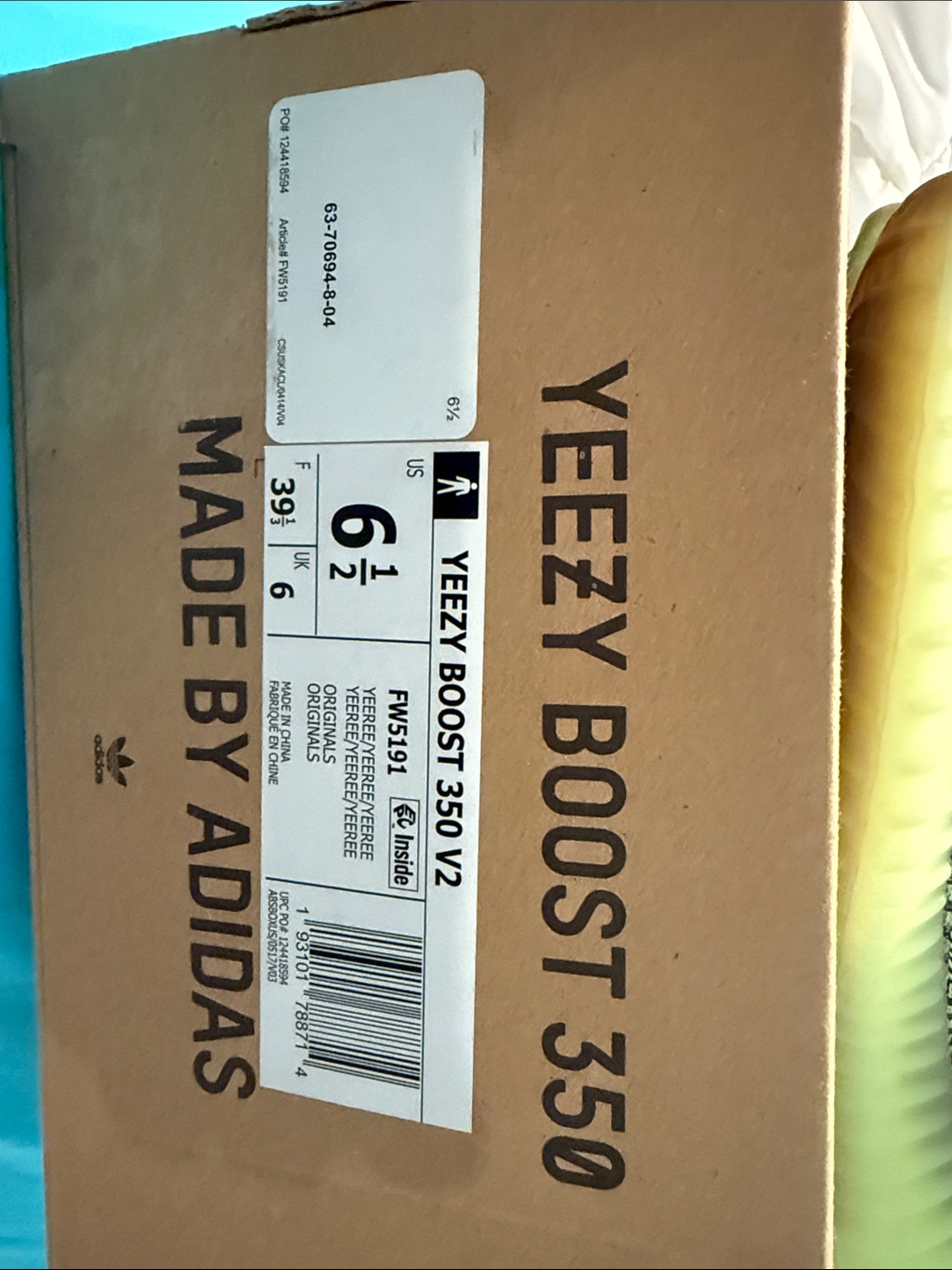 Adidas Yeezy Boost 350 V2 Men’s Sneakers - Tan/Yellow